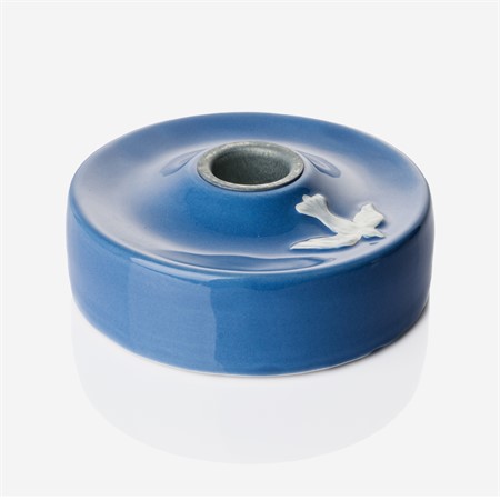 Dopljusstake, keramik blå, för ljus diameter 24 mm